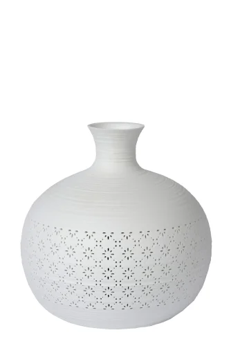 Настольная лампа Tiesse 13534/19/31 Lucide белая 1 лампа, основание белое керамика в стиле современный винтаж  фото 2